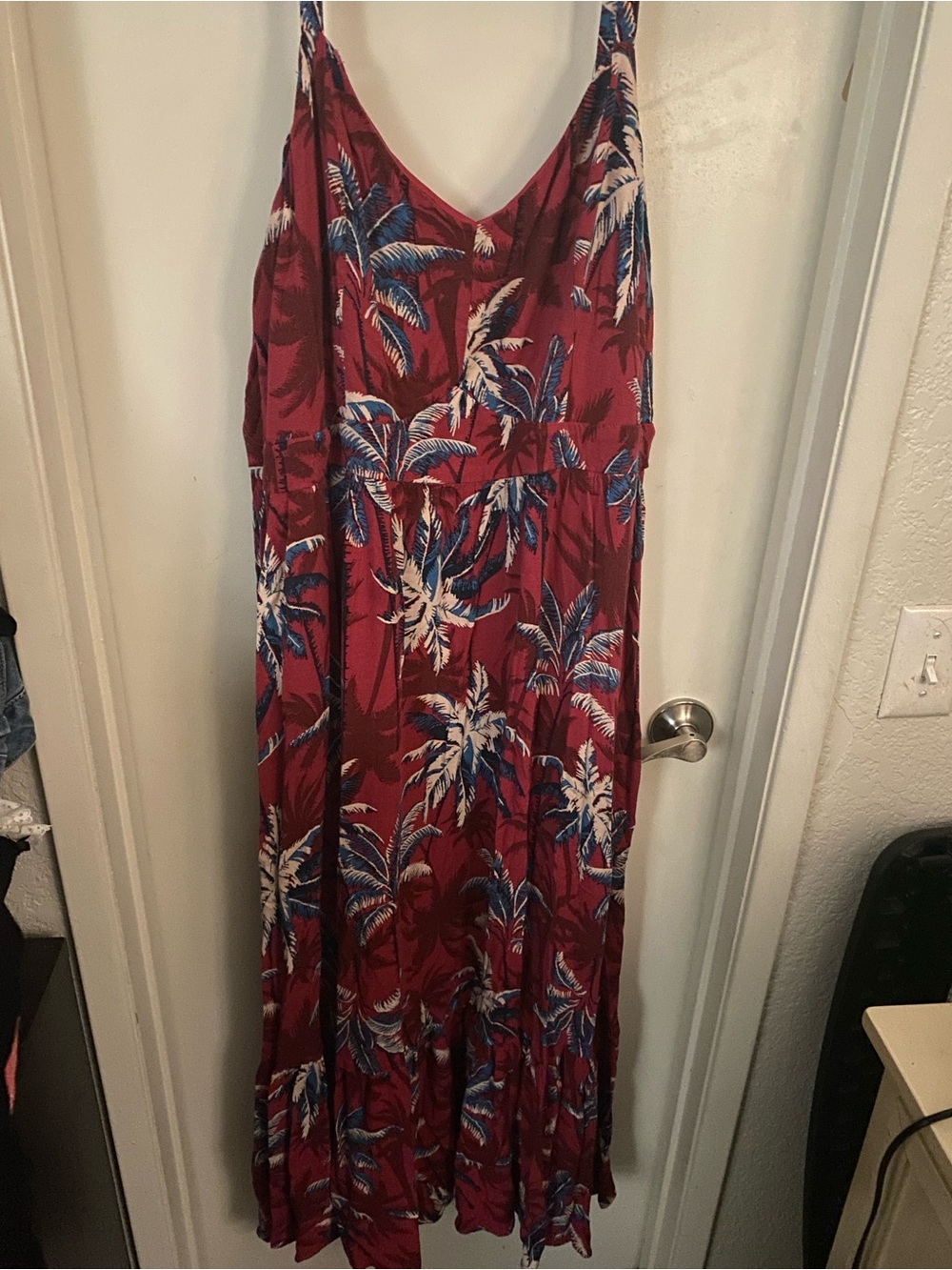 torrid Burgundy Tropical Palm Print Maxi Dress